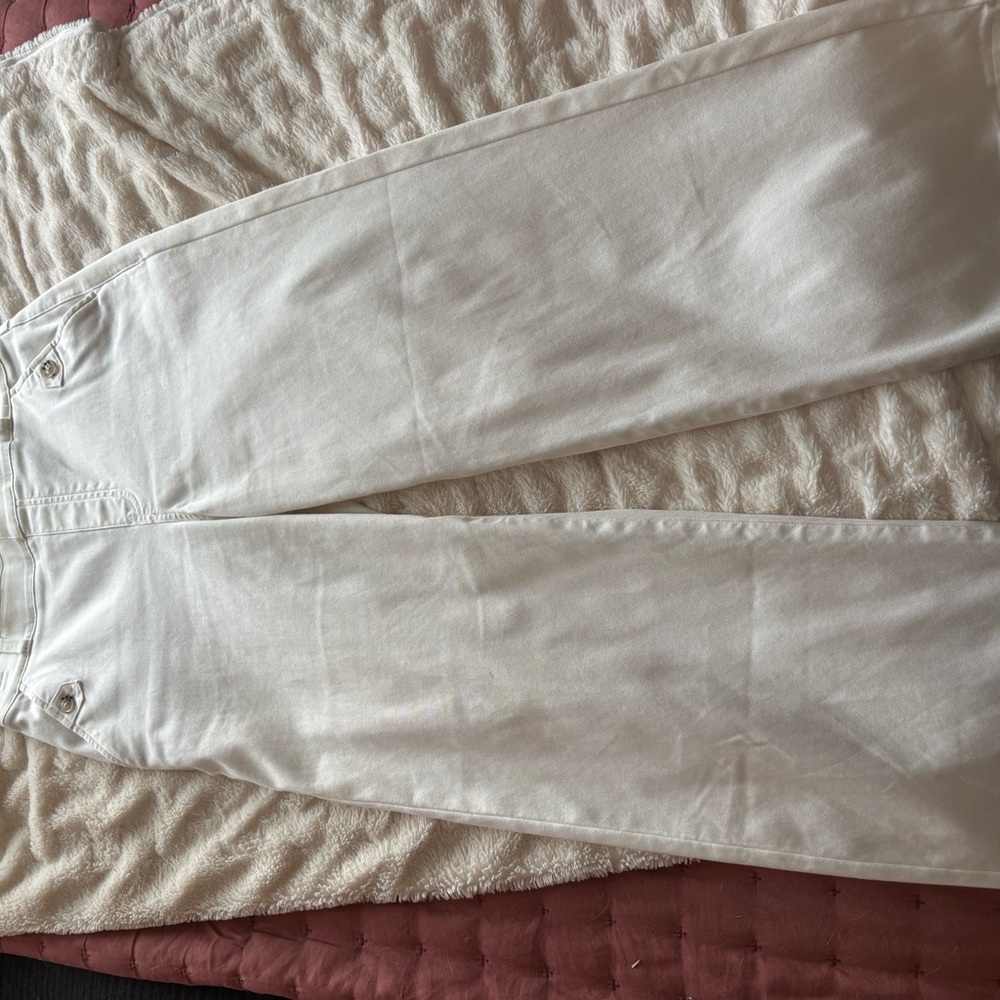 SPANX Women's Cream Straight Leg Jeans